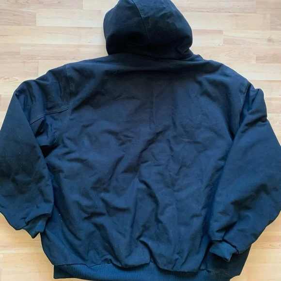 Carhartt Quilted Flannel Lined Duck Jacket J140-BLK - Picture 3 of 5